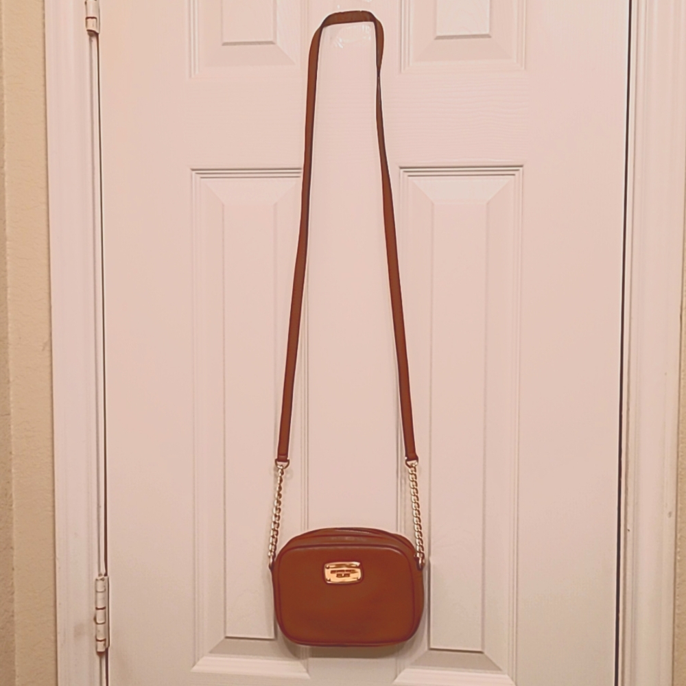 Michael Kors Tan Crossbody Bag with Gold Chain